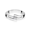 Zaręczynowy pierścionek białe żółte złoto brylant 0,08ct