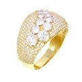 Złoty pierścionek z cyrkoniami