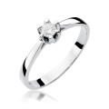 Złoty pierścionek ozdobiony diamentem 0.12 ct