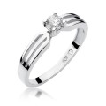 Złoty pierścionek ozdobiony diamentem 0.25 ct