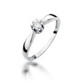 Złoty pierścionek ozdobiony diamentem 0.15 ct