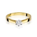 Złoty pierścionek ozdobiony diamentem 0.25 ct