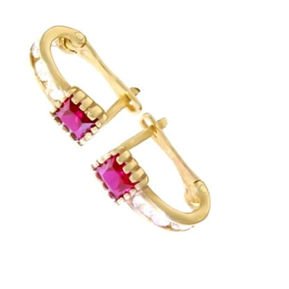 Złote kolczyki ozdobione cyrkoniami