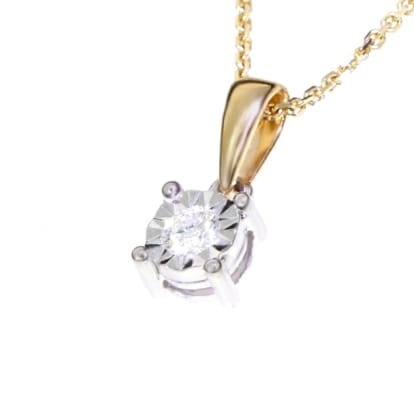 Złota zawieszka ozdobiona diamentem 0,08ct