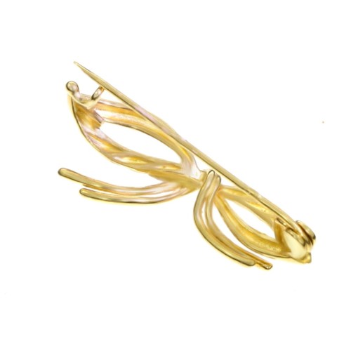 Złota broszka kokarda