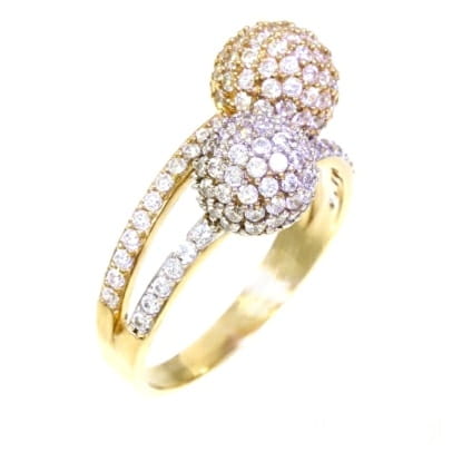 Złoty pierścionek z cyrkoniami