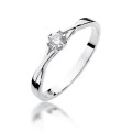 Złoty pierścionek ozdobiony diamentem 0.12 ct