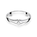 Zaręczynowy pierścionek białe żółte złoto brylant 0,08ct