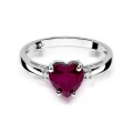 Pierścionek z żółtego białego złota rubin serce 1,70ct i brylanty