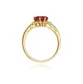 Pierścionek z żółtego białego złota rubin serce 1,70ct i brylanty