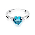 Pierścionek z żółtego białego złota topaz serce 1,20ct brylanty