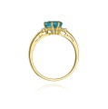 Pierścionek z żółtego białego złota topaz serce 1,20ct brylanty