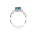 Pierścionek z żółtego białego złota topaz serce 1,20ct brylanty