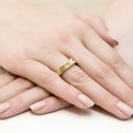Pierścionek zaręczynowy białe żółte złoto z brylant 0,25ct