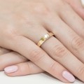 Zaręczynowy pierścionek białe żółte złoto brylant 0,30ct