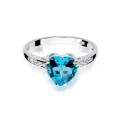 Pierścionek z żółtego białego złota topaz 1,20ct i brylanty