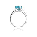 Pierścionek z żółtego białego złota topaz 1,20ct i brylanty
