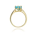 Pierścionek z żółtego białego złota topaz 1,20ct i brylanty