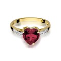 Pierścionek z żółtego białego złota rubin 1,70ct i brylanty