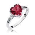 Pierścionek z żółtego białego złota rubin 1,70ct i brylanty
