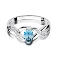 Pierścionek zaręczynowy z białe żółte złoto topaz 0,50ct