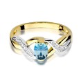 Pierścionek zaręczynowy z białe żółte złoto topaz 0,50ct