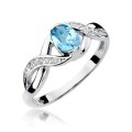 Pierścionek zaręczynowy z białe żółte złoto topaz 0,50ct