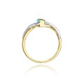 Pierścionek zaręczynowy z białe żółte złoto topaz 0,50ct