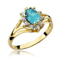 Pierścionek zaręczynowybiałe złoto topaz 0,90ct