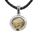 Srebrna zawieszka kółko z krzemieniem pasiastym