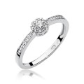 Złoty pierścionek ozdobiony diamentami 0.09 ct