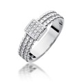 Złoty pierścionek ozdobiony diamentami 0.08 ct