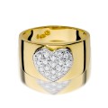 Złoty pierścionek ozdobiony diamentami 0.26 ct