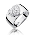 Złoty pierścionek ozdobiony diamentami 0.26 ct
