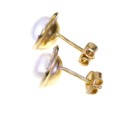 Złotne kolczyki  ozdobione cyrkoniami i perłami
