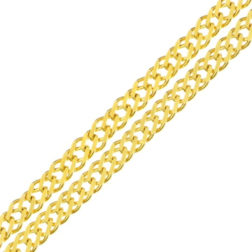 Złoty łańcuszek podwójna pancerka 55cm