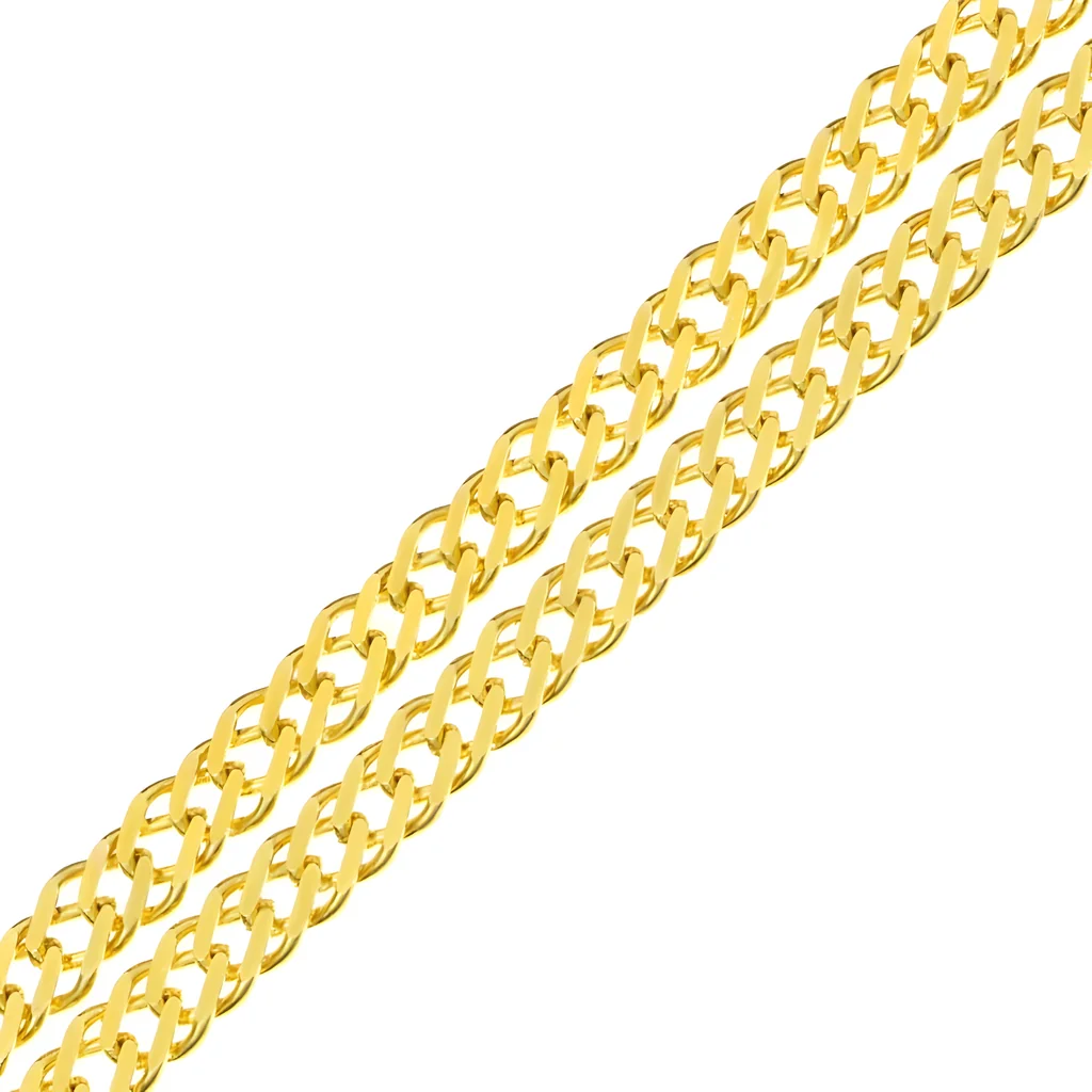 Złoty łańcuszek podwójna pancerka 55cm